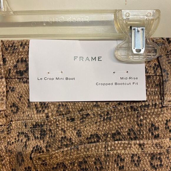 FRAME Le Crop High Waist Boot Snake Print Jeans - Picture 9 of 9